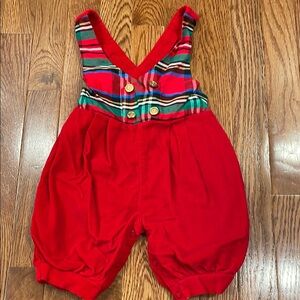 vintage Red Plaid Overall knickers size 18 months